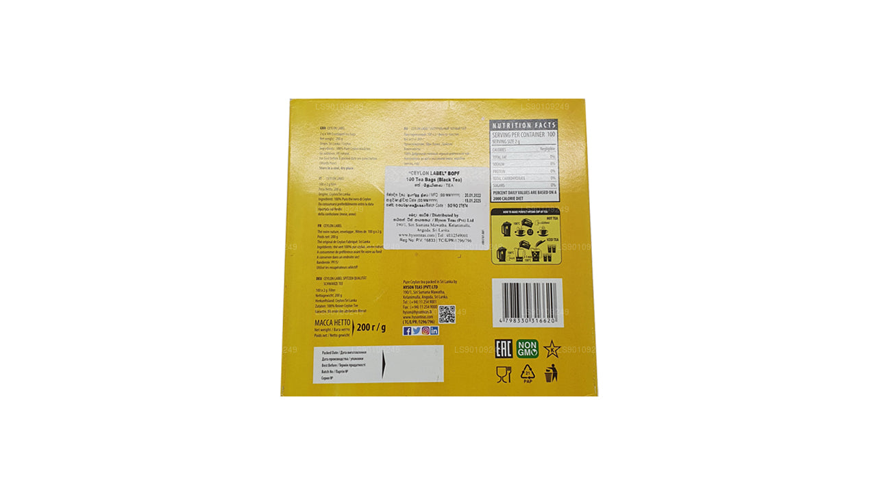 Hyson Ceylon Label BOPF (200 g) 100 theezakjes