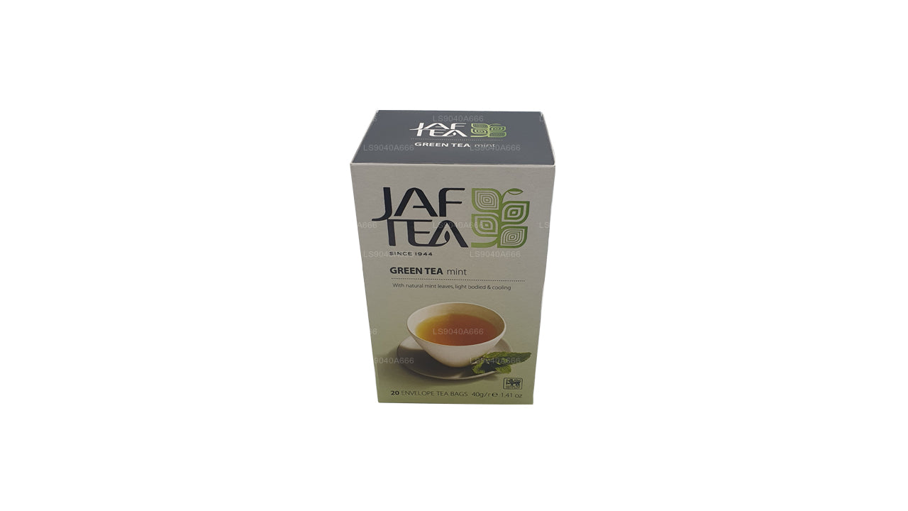 Jaf Tea Pure Green Collection Groene Thee Muntfolie Envelop theezakjes (40 g)