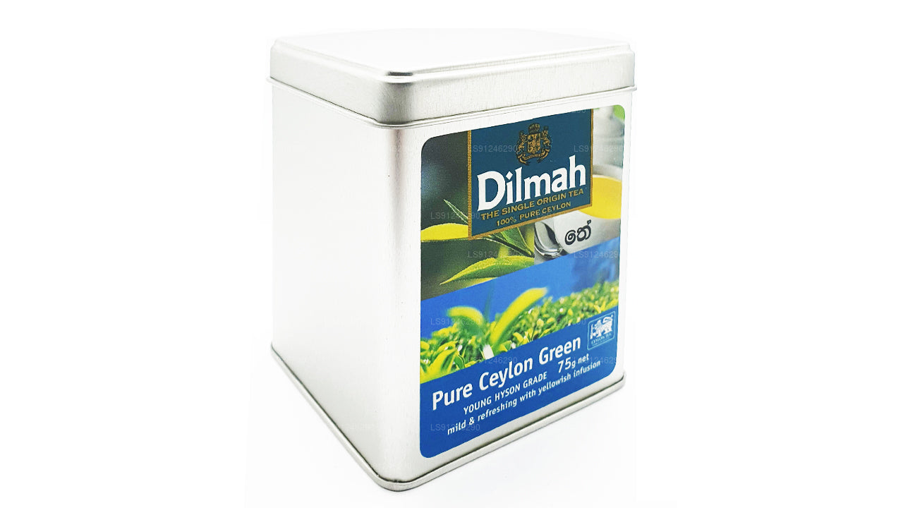 Dilmah Pure Ceylon groene thee (YOUNG HYSON GRADE) Losbladige thee (75 g) Caddy